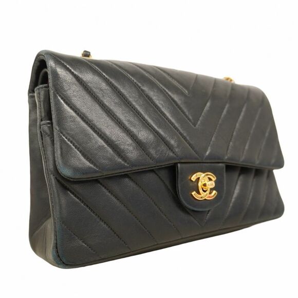 Chanel Shoulder Bag V-stitched Lambskin Black Gold Hardware Women - Picture 2 of 10